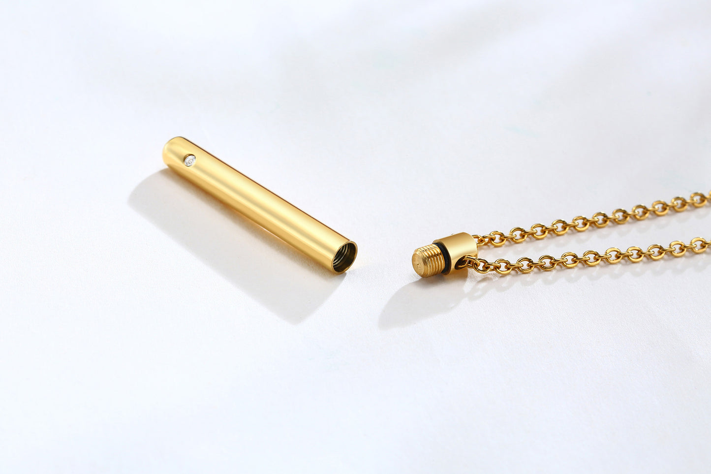 Urn Necklace Stainless Steel Zircon Pendant Necklace Openable