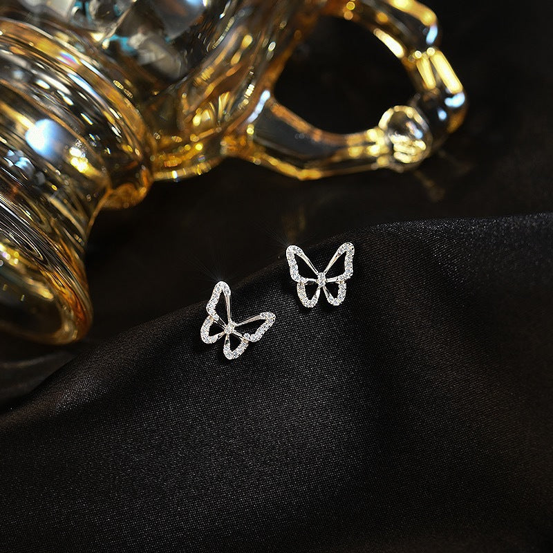 Butterfly Hollow 925 Sterling Silver Women's Earrings