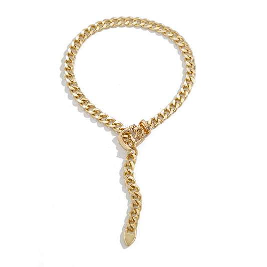 Punk Buckle Chain Statement Necklace