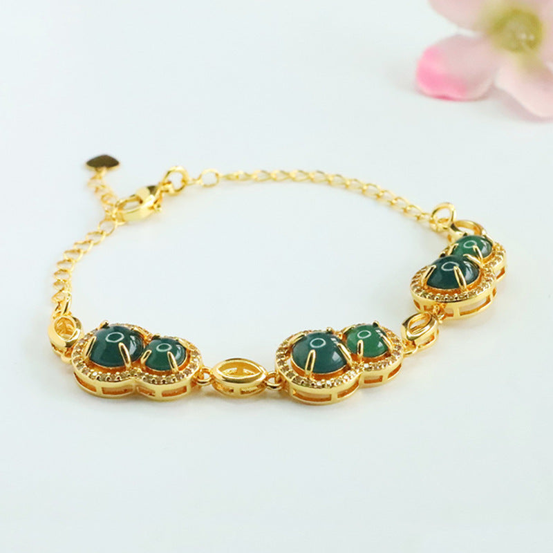 Blue Water Jadeite Gourd 6~8 mm Bracelet