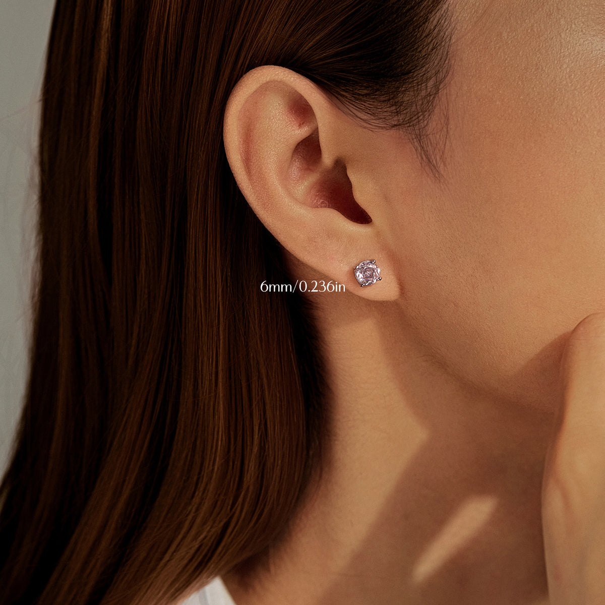 925 Sterling Silver Blush Pink Rose-Cut Zircon Stud Earrings