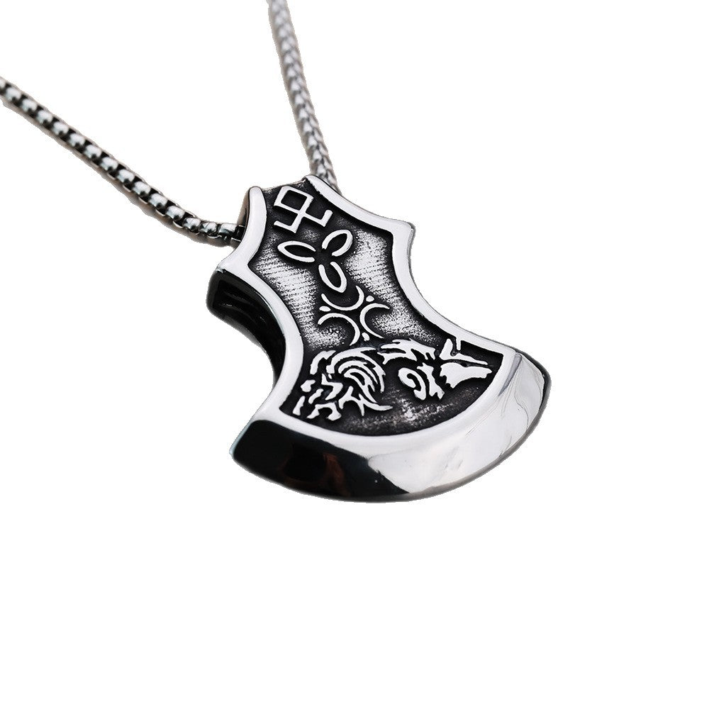 Punk Viking Wolf Stainless Steel Men's Pendant Necklace