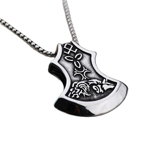 Punk Viking Wolf Stainless Steel Men's Pendant Necklace