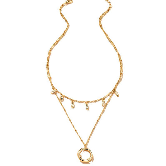 French Riviera Double-Layer Necklace with Retro Charm