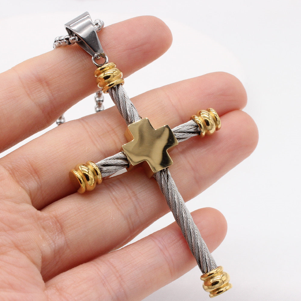 Titanium Steel Pendant Cross For Men And Women Unisex Protection Symbol Jewelry Planderful Everyday Genie Collection