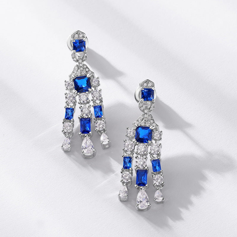 S925 Sterling Silver Zircon Vintage-Inspired Stud Earrings