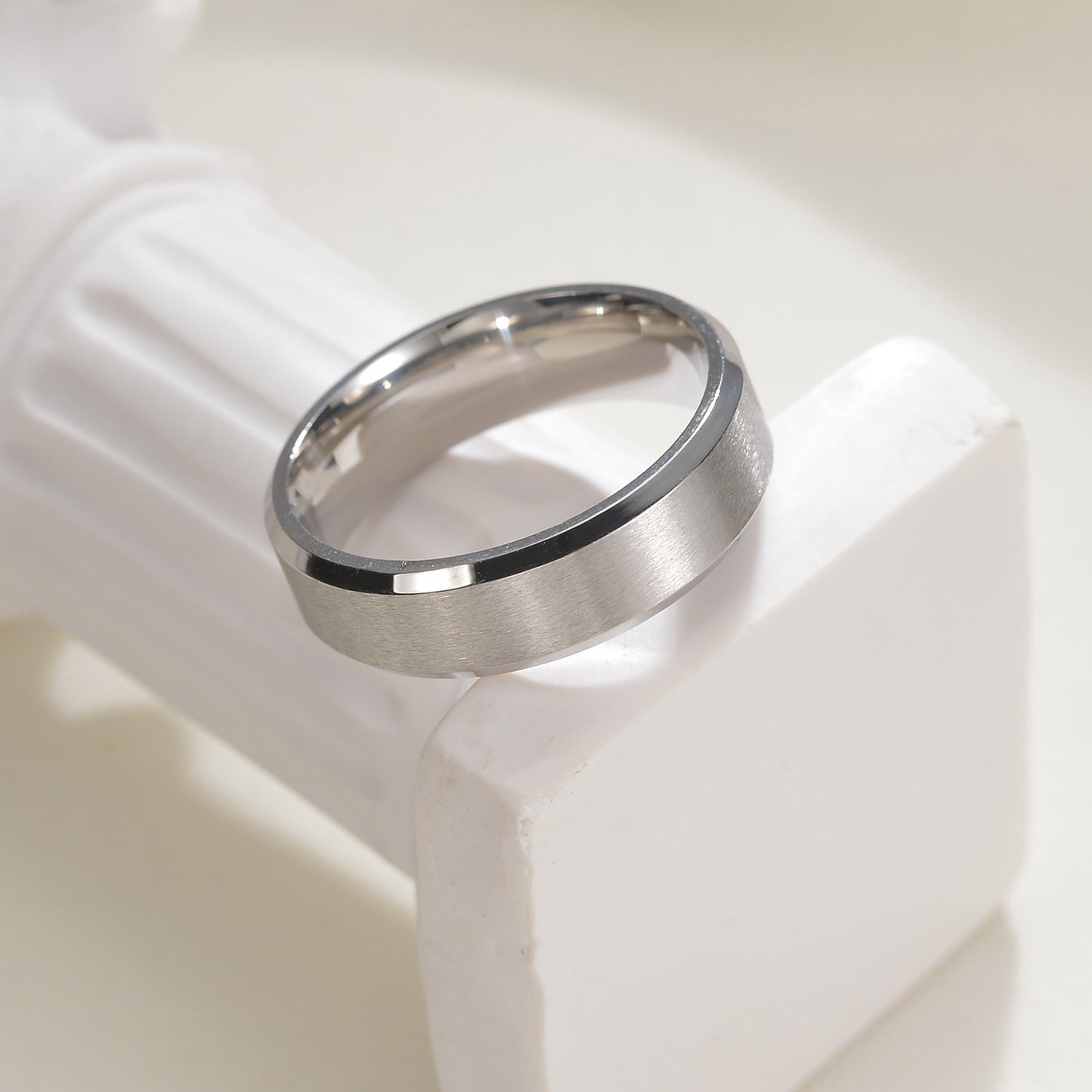 Planderful 6mm Unisex Matte Ring European American Jewelry For Protection And Everyday Wear