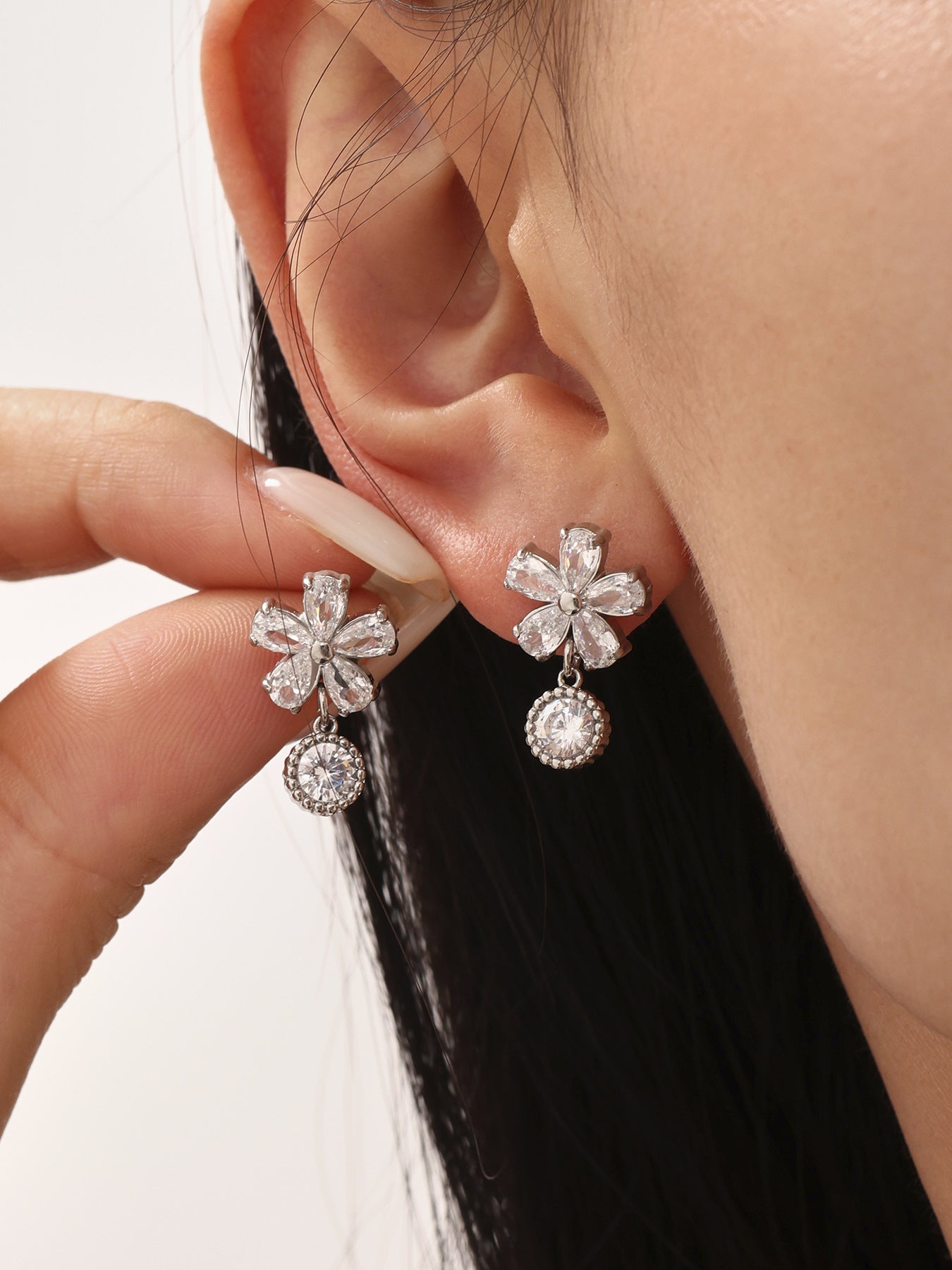 Planderful Everyday Genie Zircon Flower Earrings For Women