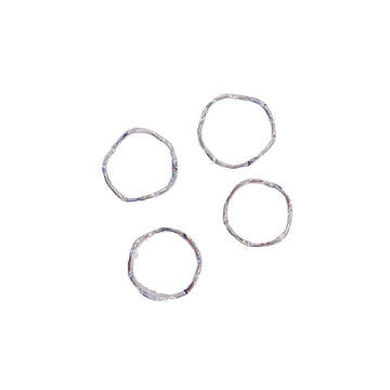 Japanese and Korean simple plain circle wavy sterling silver ring women's versatile niche design temperament cold wind personalized ring