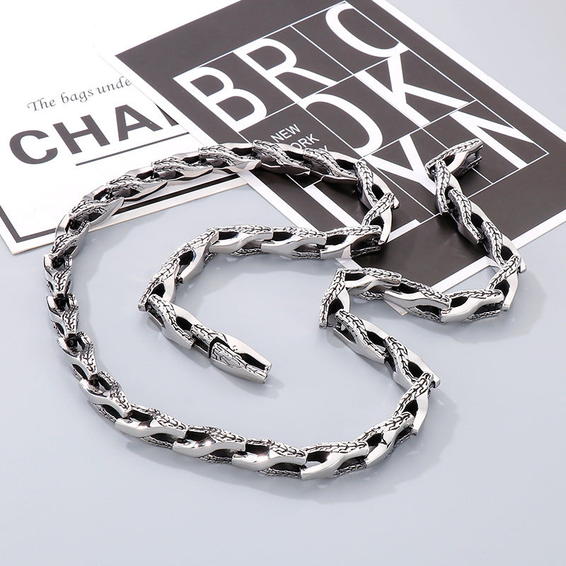 Stainless Steel – Snake Bone Titanium Steel Men's Bracelet