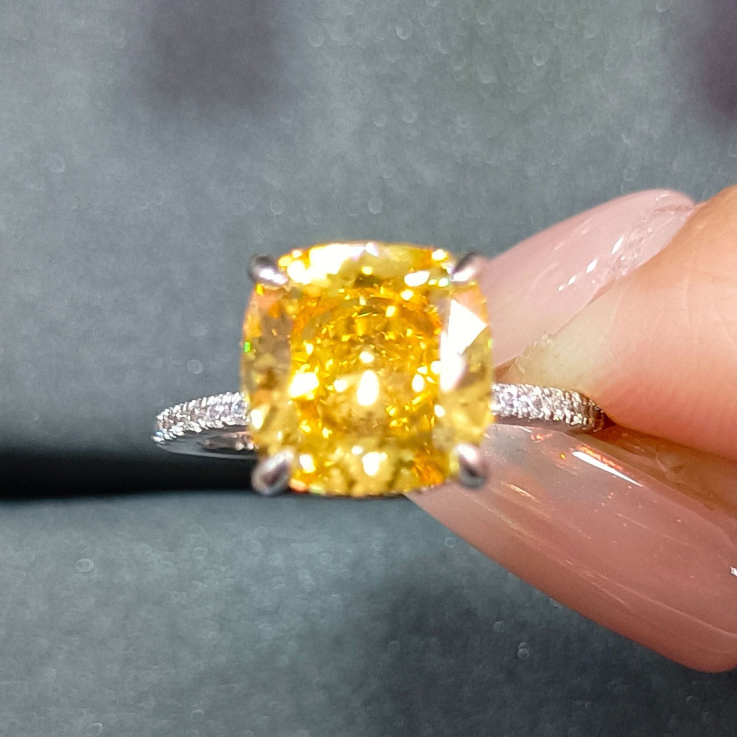 925 Sterling Silver 5ct Flame Ice Flower Cut Water Drop Ring