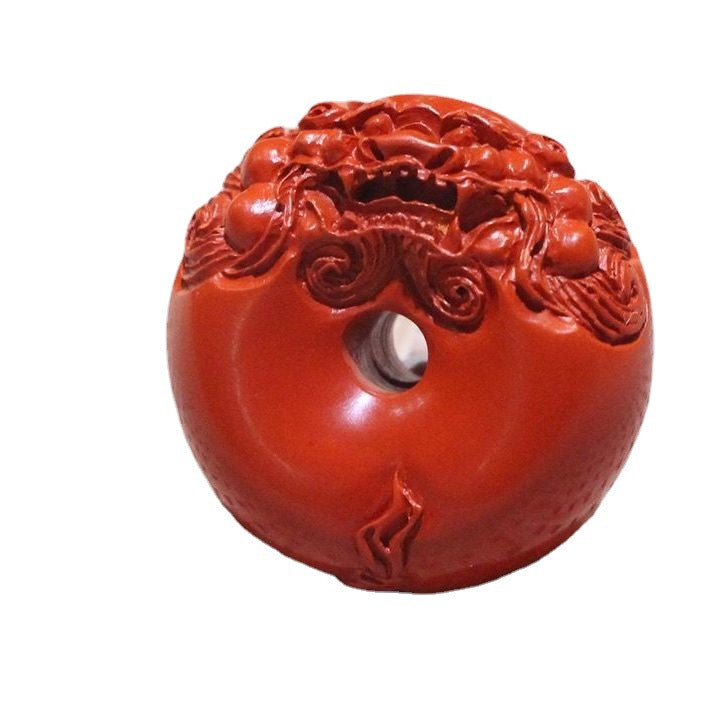 Red Sand Pixiu Sterling Silver Pendant with Cinnabar Stone