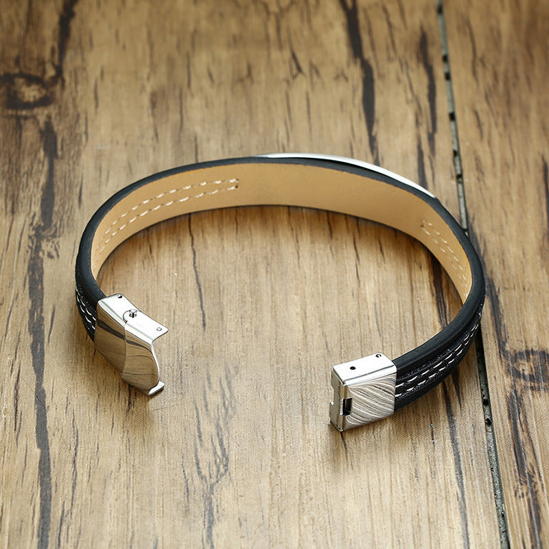 Foreign Trade Accessories Stainless Steel Curved Bracelet Men