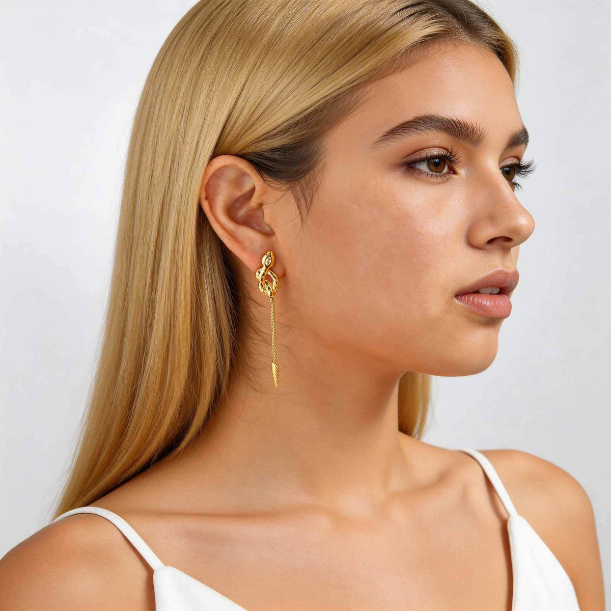 Modern Gold-Tone Stainless Steel Earrings
