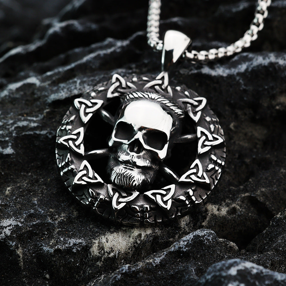 Mens Stainless Steel Viking Celtic Knot Pendant Necklace Planderful Norse Legacy Trendy Punk Style
