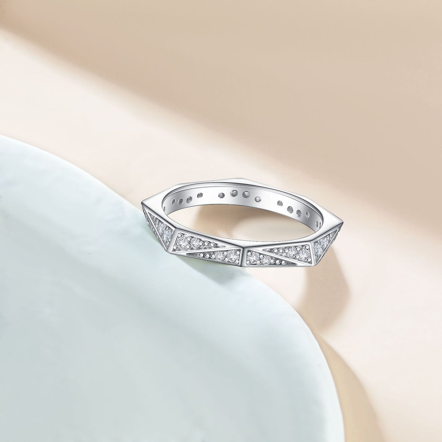 Cross-Border S925 Sterling Silver Row Zircon Ring for Women