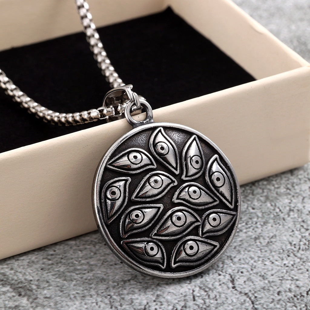 Punk Evil Eye Stainless Steel Pendant Necklace