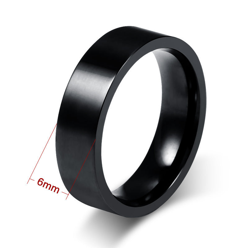 Titanium Steel Japan and Korea Simple Smooth Surface Ring