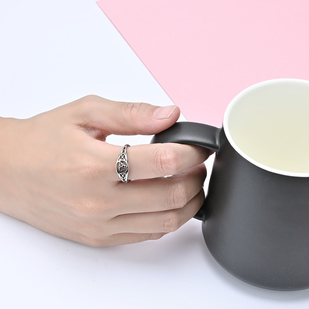 Amazon Jewelry Source Viking Triangle Knot Hollow Ring for Men