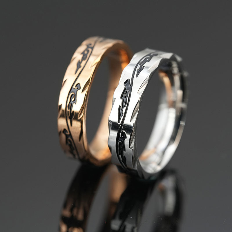 Planderful Titanium Steel Mens Ring Everyday Genie For Men Light Luxury Hip Hop Style Single Index Finger
