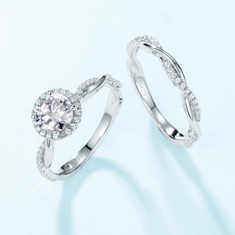 Planderful Stackable Moissanite Sterling Silver Ring – 6.5 × 6.5 mm, 1 ct – Style 5