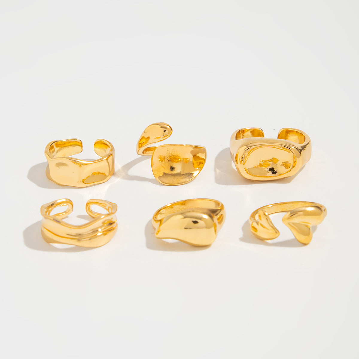 Planderful Vienna Verve Lava Texture Bow Set Joint Ring – Adjustable Geometric Design