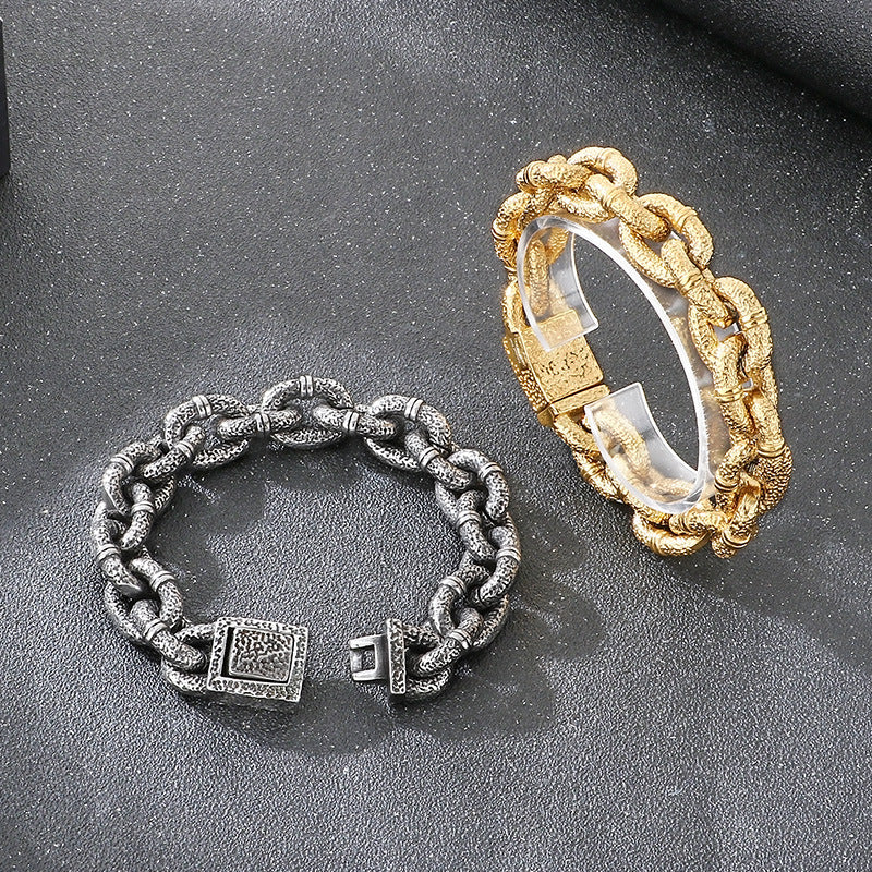 Heavy Industry – Punk Style Casting Rough Beating Cable Chain Bracelet