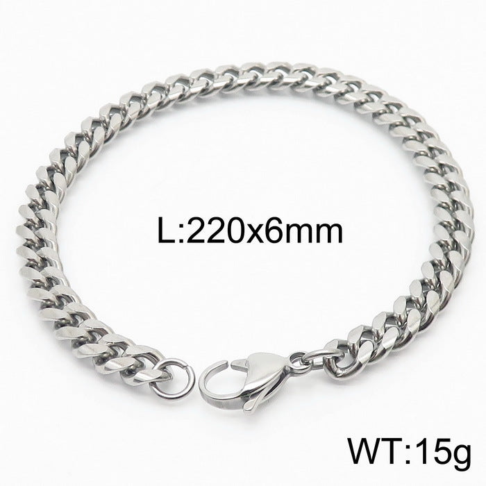 Cool Men's Titanium Steel Does Not Fade Lobster Buckle Bracelet Girls Niche Bracelet A