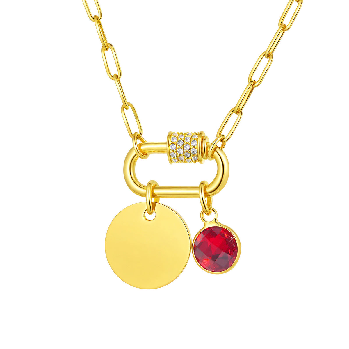 Small Square Chain Blank Stainless Steel Necklace for Women