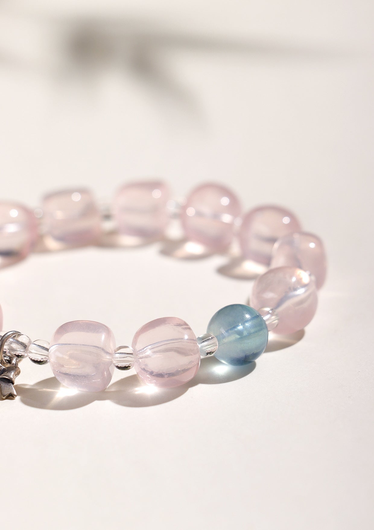 Planderful Fortune's Favor Bracelet – Elegant Pink Crystal and Aquamarine Design