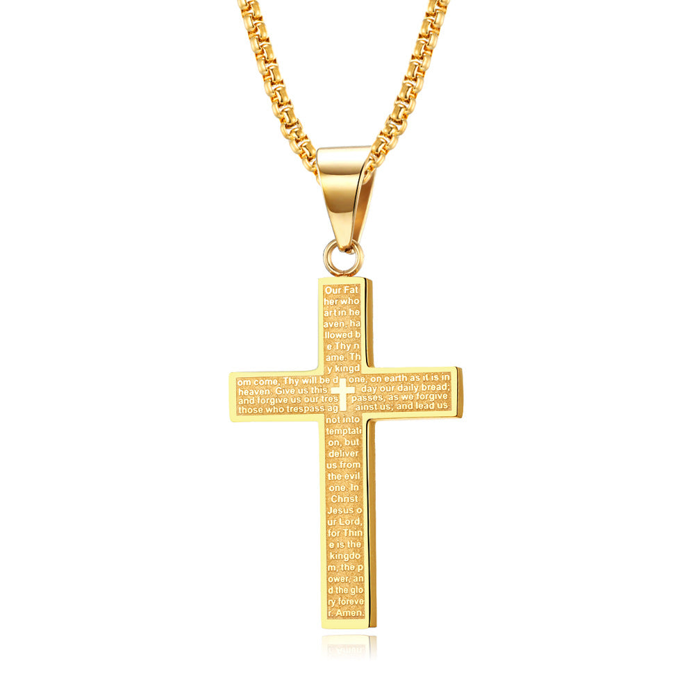 Titanium Steel Cross Necklace For Men Planderful Everyday Genie Niche Design Non Fading Jewelry