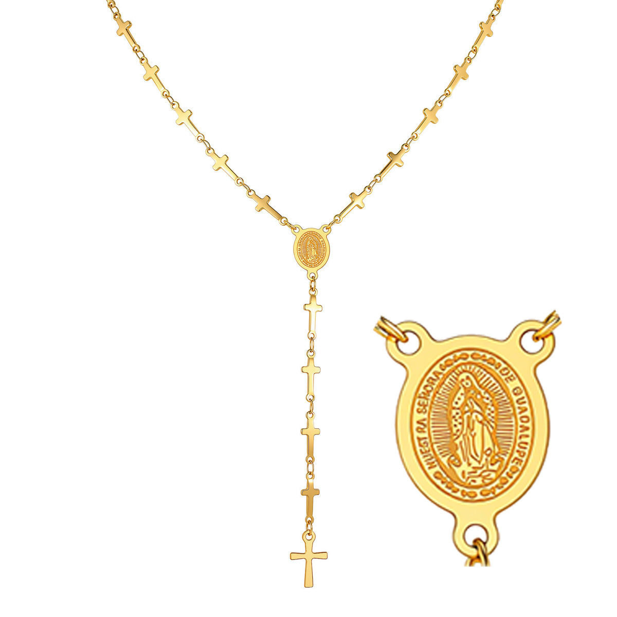 Stainless Steel Cross Y-Shaped Necklace Exquisite Necklace