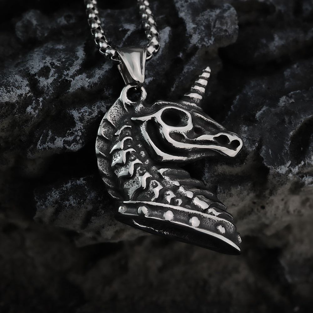 Hip Hop European And American Neckwear Unicorn Pendant Necklace