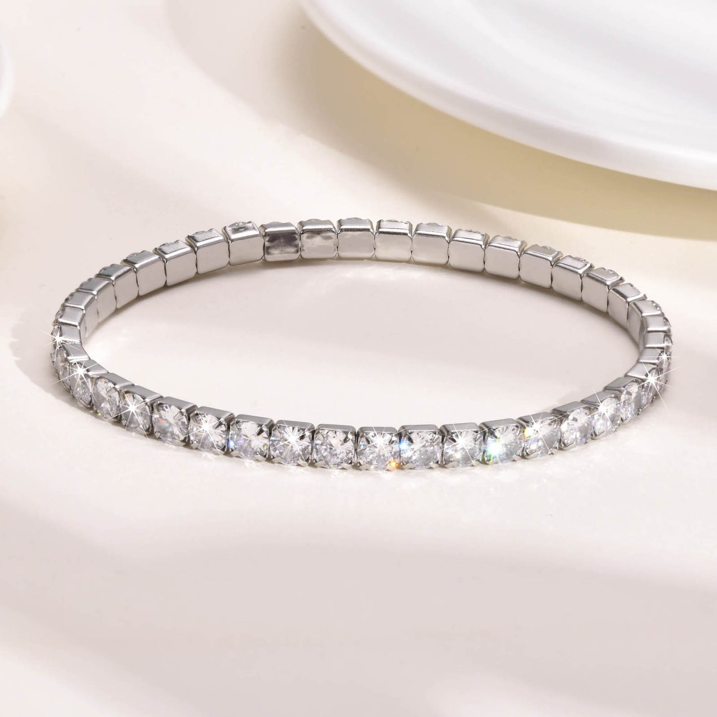 Ins Women's Bracelet Stainless Steel Zircon Tennis Bracelet