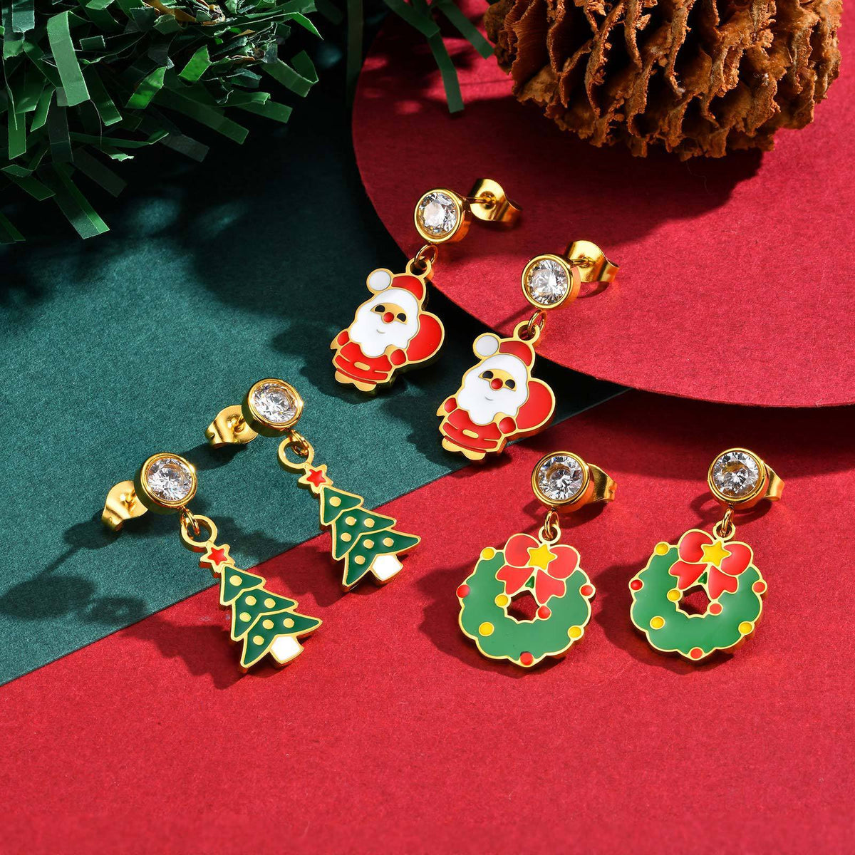 Festive Christmas Jewelry — Earrings or Bracelet