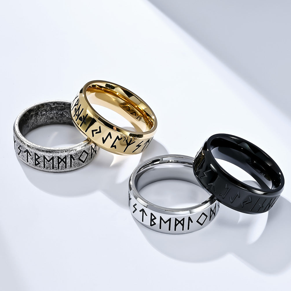 Steel Ring – Vintage Pirate Symbol