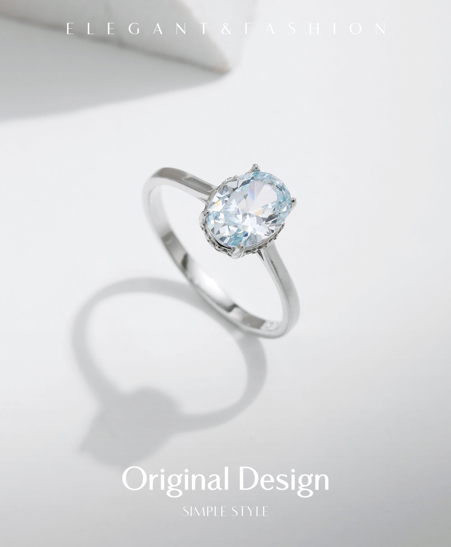 Planderful Everyday Genie Ring – Elegant Sterling Silver with Sea Blue Zircon