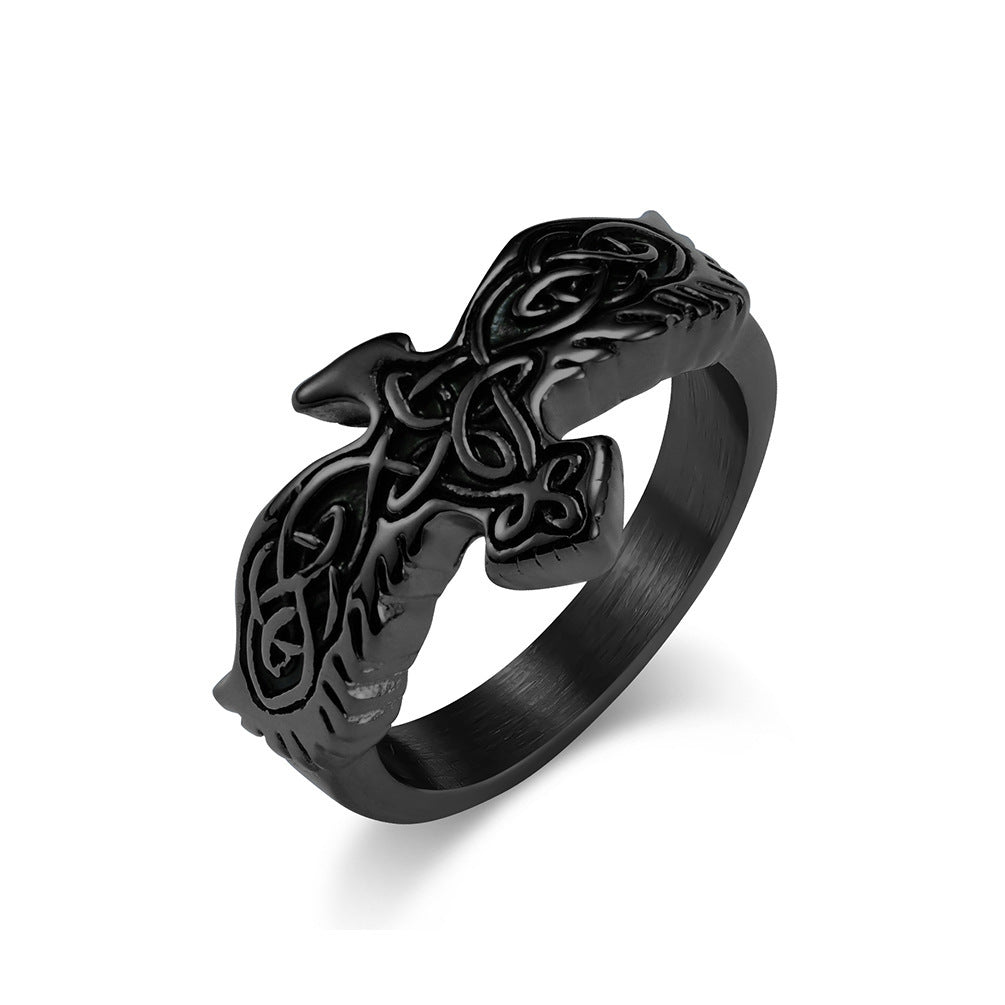 Planderful Celtic Eternal Knot Nordic Eagle Ring Durable Stainless Steel For Men Everyday Genie