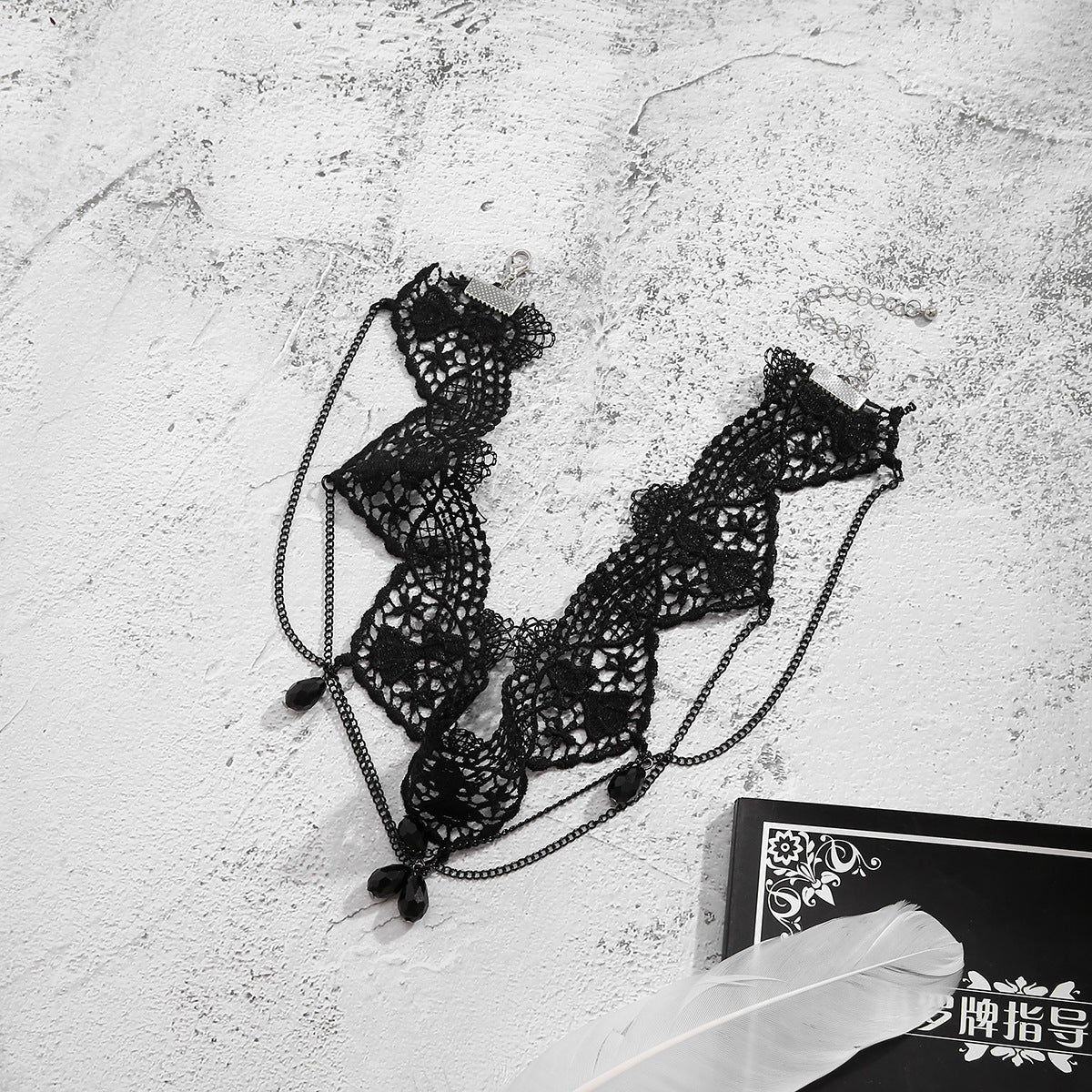 Gothic Style Lace Halloween Choker Necklace for Punk Party