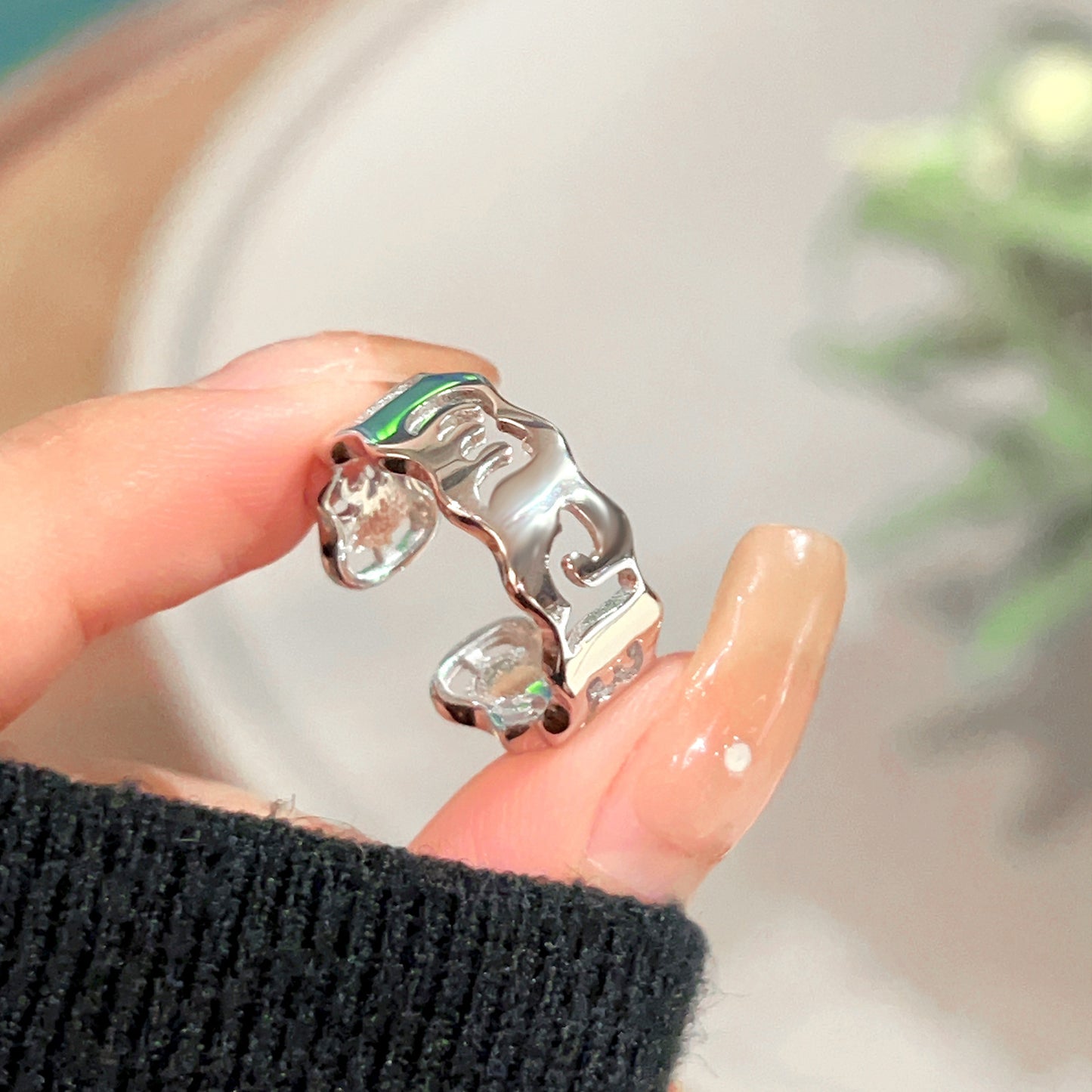 Planderful Everyday Genie Ring – Adjustable Retro Mantra Design