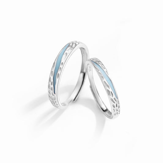 Planderful Galaxy Lightyear S925 Sterling Silver Couple Ring – Premium Luminous Valentine's Day Gift