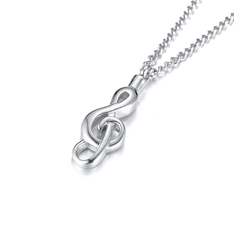 Cross-Border E-Commerce Jewelry Wholesale Stainless Steel Music Note Urn Pendant Neutral For Men And Women