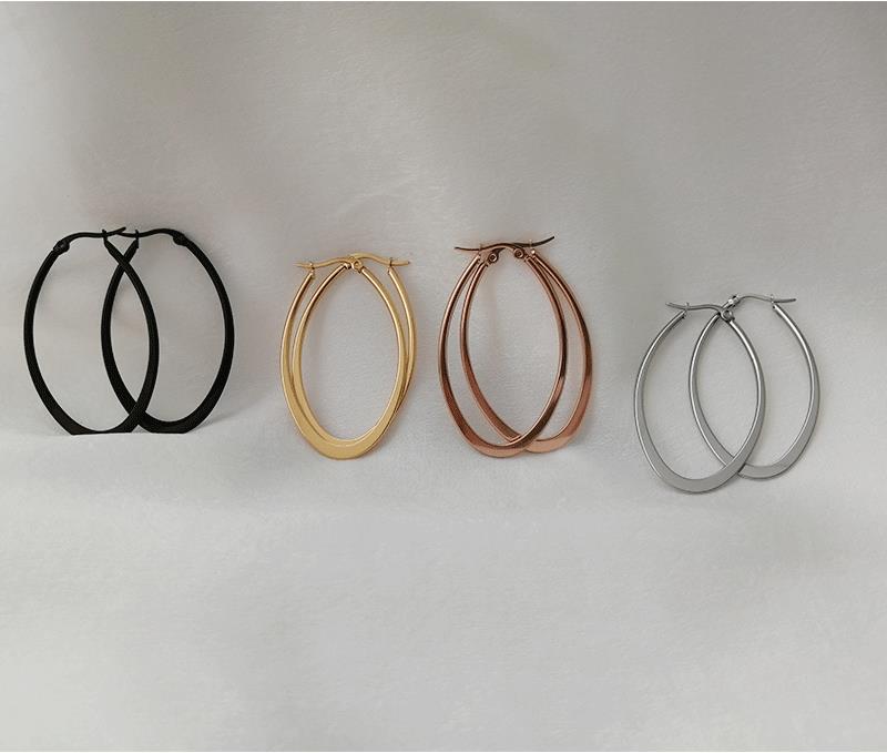 Earrings Large Circle Korean Titanium Steel Gold Earrings