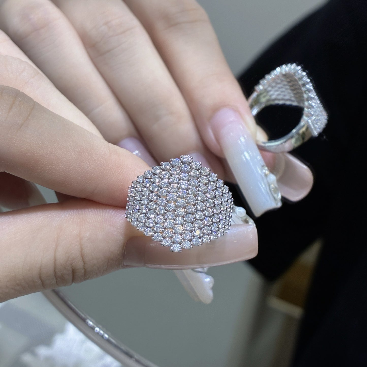 Planderful Shop Moissanite Sparkling Hexagonal Ring In S925 Sterling Silver For Women 1.65ct