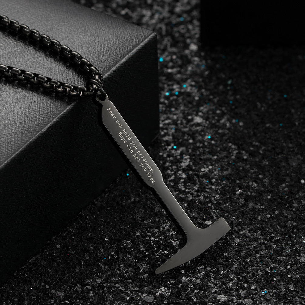 Shawshank Redemption Hammer Pendant Necklace For Film Fans Planderful Durable Titanium Steel Jewelry