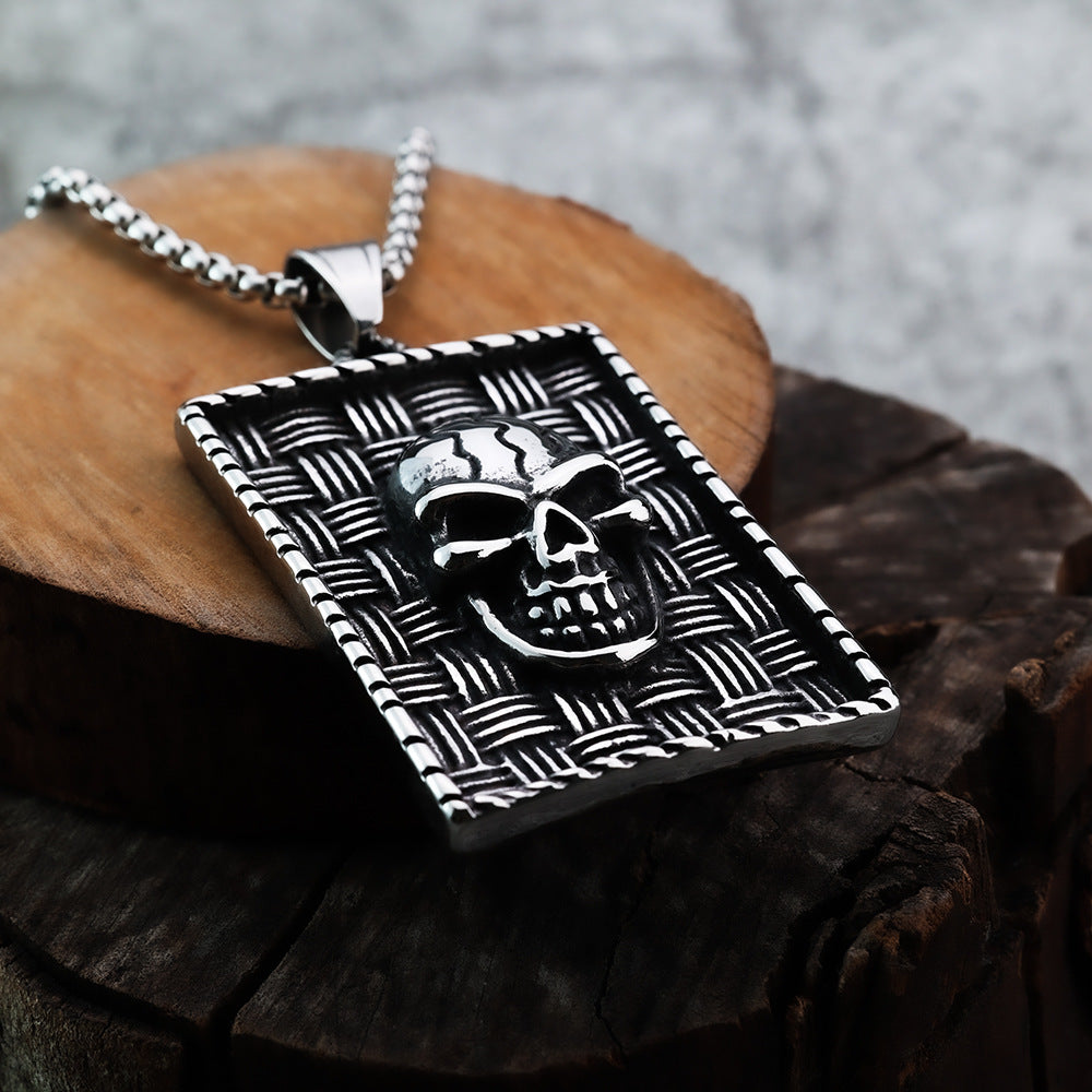 Vintage Skull Stainless Steel Pendant Necklace