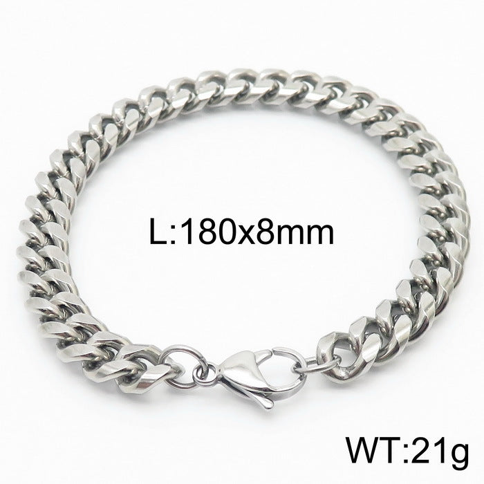 Cool Men's Titanium Steel Does Not Fade Lobster Buckle Bracelet Girls Niche Bracelet A