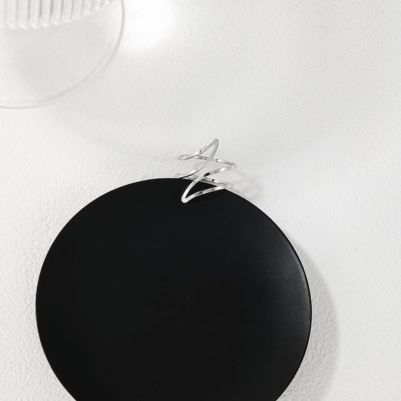 Vienna Verve Collection: Elegant Handcrafted Metal Tornado Women's Ring in Double-Layer Design