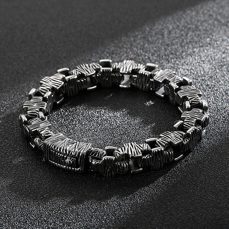 Stylish Hip-Hop Stainless Steel Cross Bracelet for Men