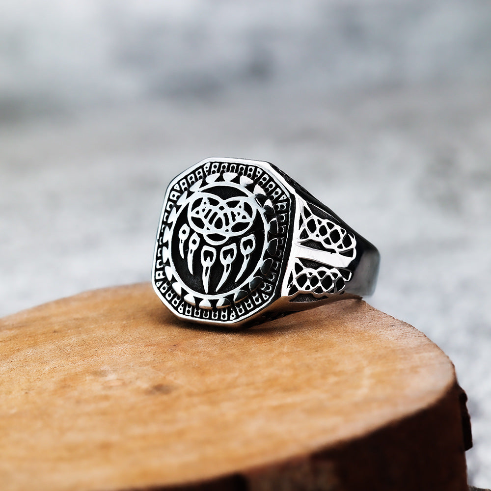 Nordic Viking Ring Celtic Bear Claw Men's Titanium Steel Jewelry